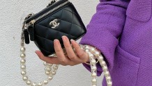 Chanel 22c 22p 珍珠链条的mini盒子包