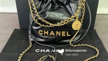 ??香奈儿黑金迷你Chanel 22垃圾袋