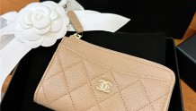  9月購物① Chanel 23B奶茶色零錢卡包