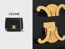CELINE Chain Besace Thain Triomphe 这枚全新手袋，弧形扁身轮廓格外吸引！