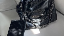 Chanl 22bag黑银小号🖤真爱香奈儿垃圾袋