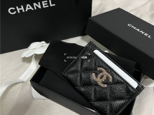 Chanel 22k黑银卡夹