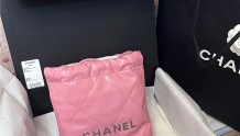 Chanel mini22bag 粉银扣