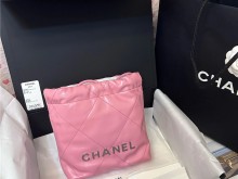 Chanel mini22bag 粉银扣