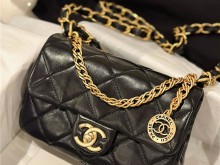 Chanel 23SS 黑色金币mini flap