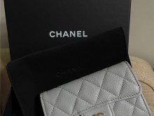 Chanel 23B 灰色卡包