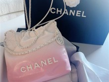 Chanel 24S | 草莓奶昔粉白渐变22bag mini